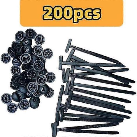 (200 pièces) 100 attaches de câble universelles en nylon, robustes et autobloquantes, avec goupille et bouton, outil multifonctionnel pour les réparations quotidiennes de voiture. (1/5)