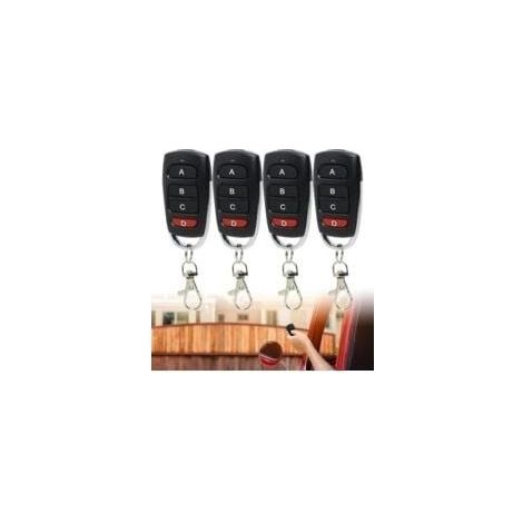 Lot de 4 télécommandes universelles de garage 433 MHz, duplicateur robuste avec 4 boutons, compatibles avec diverses marques de télécommandes de remplacement à code fixe pour porte de garage et voitur (1/5)