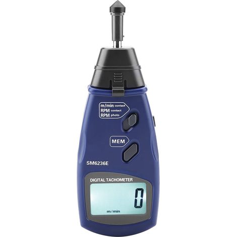 Tachimetro digitale - Senza contatto/A contatto - Laser - 2,5-99.999 giri/min - LCD a 5 cifre - 18 mm - Tester di rotazione - Kit