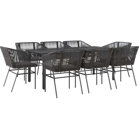 Maison Exclusive - Set de comedor jardín 9 piezas cojines ratán p (1/5)