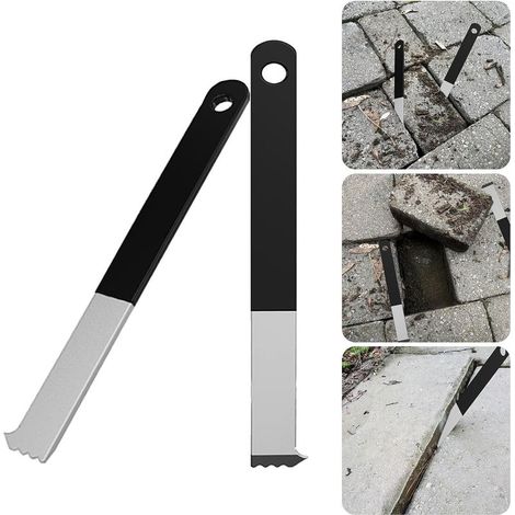 Lot de 2 extracteurs de pavés, Outil de retrait de briques creuses, Outil d'extraction de pavés de terrasse pour jardin, pelouse, cour (1/5)