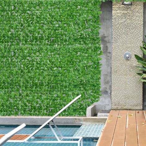 Haie synthétique 300x100cm, vert tendre, parfaite pour terrasse et mur végétal, anti-UV, sans entretien