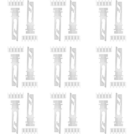 Kit de réparation pour stores verticaux : 18 jeux tiges et d’engrenages en plastique blanc un (1/5)