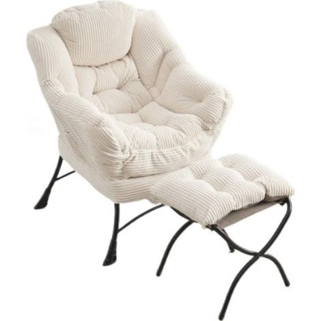 Fauteuil relax avec repose-pieds et poche, structure en acier (1/3)