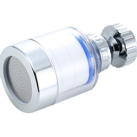 Filtre Prolongateur de Robinet - 5 Éléments Filtrants - Filtre à Eau Universel - Pour Pommeau de Douche - Aérateur Rotatif 360° - Argenté (1/5)