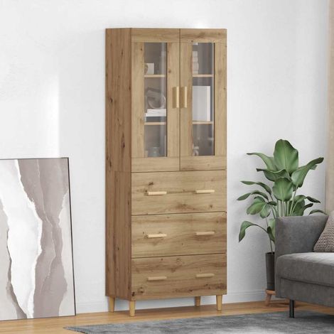 Highboard mit Schubladen Artisan-Eiche 69,5 x 34 x 180 cm