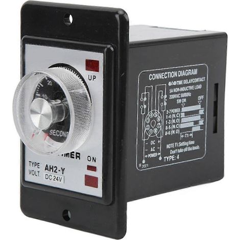 AH2‑Y 60S Zeitrelais mit kleinem Zeiger, Drehknopf, 8 Fuß, Timer, 24 V DC