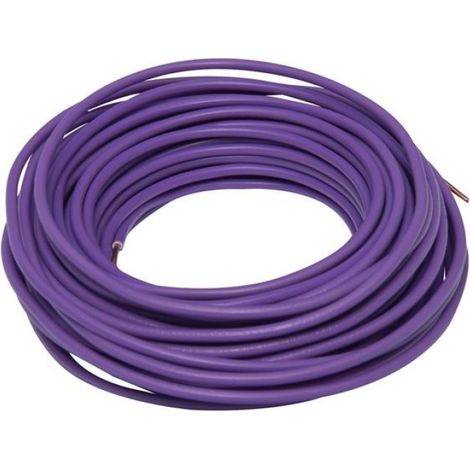 Fil électrique H07V-U 1,5mm² violet - 10m - Zenitech (1/5)