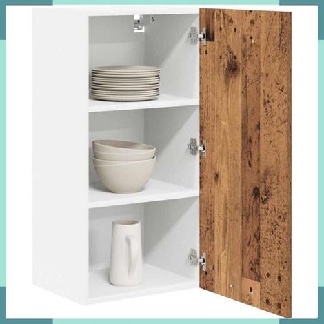 884264 Armoire suspendue Bois ancien et Blanc 40 x 31 x 80 cm (1/5)