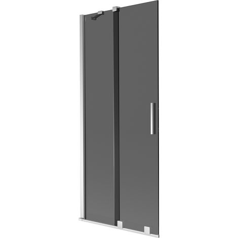 Mexen Velar paratia vasca da bagno scorrevole a 2 ante 85 x 150 cm, grafite, cromo - 896-085-000-41-01 (1/2)