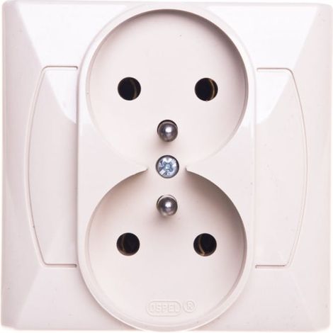 Accent Doppelsteckdose mit/ohne Steckdose, beige GP-2AZ/01