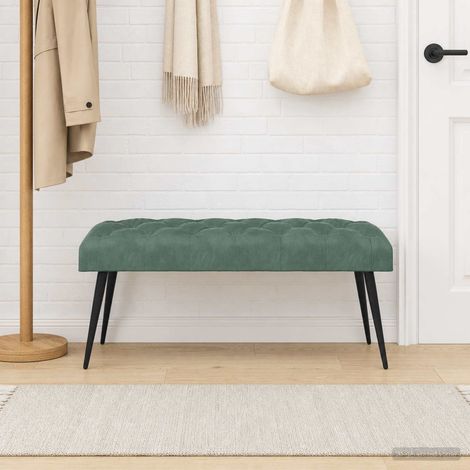 Panchina con bottoni imbottiti Verde Mare 110 x 40 x 46 cm vidaXL