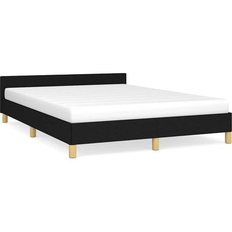 Maison Exclusive - Cadre de lit sans matelas noir 140x190 cm tissu (1/5)