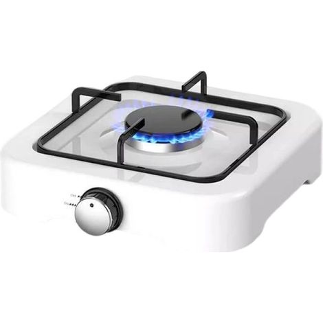Cuisinière à gaz 1 flamme pour camping, plaque de cuisson extérieure, compatible bouteille de gaz, équipement de cuisson outdoor pour randonnée et voyage (1/5)