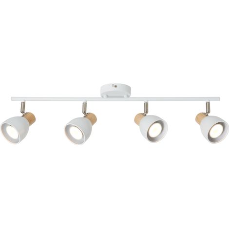 Litecraft Fallon Spotlight Bar Adjustable Ceiling 4 Light - White, Natural (1/5)