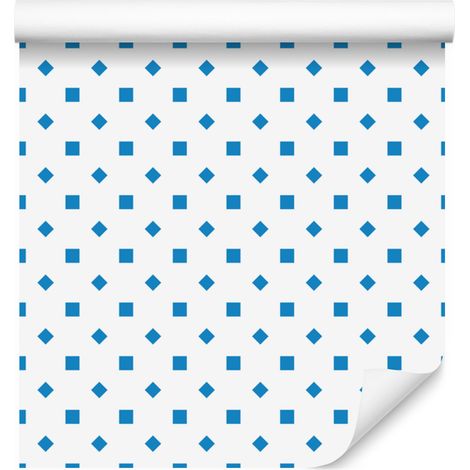 Papier peint à pois blancs et bleu azur, un détail raffiné pour le salon et la chambre 50x1000 cm (1/5)