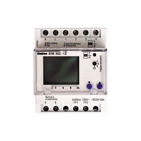 Theben 3520801 Modular Pilot-Wire Energy Manager, 7-day, 1-zone, Sim 352, 1Z, 6 commands