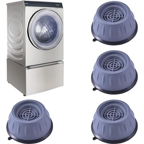 Tampons À Pied Machine À Laver 4 Pièces Universal Tapis Anti-Vibration pour Machine à Laver - Caoutchouc Antidérapant Coussinets/Pieds Stabilisateur Piédestal pour Machines à Laver Séchoirs et Me (1/5)