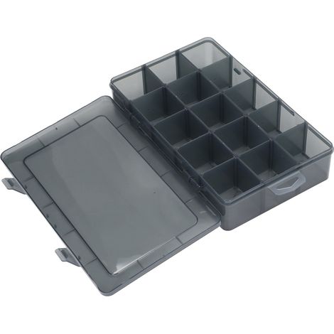Organisateur de rangement PP 15 compartiments transparents avec cloison amovible pour bagues perles vis écrous (1/5)
