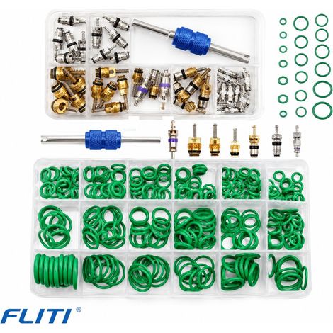 FLITI- Kit de Réparation Climatisation Auto 270 Joints Toriques 40 Obus R12 R134a Outil Démontage Inclus (1/5)