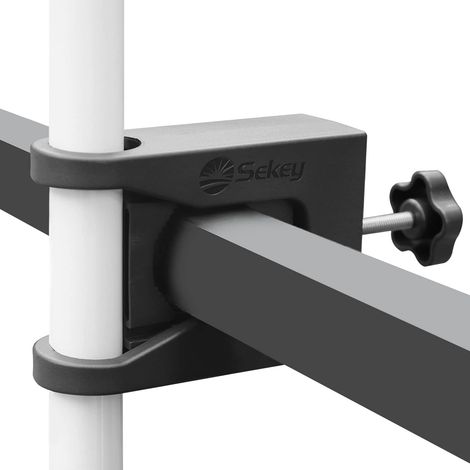 Sekey – Support de parasol pour balcon – Fixation sur garde-corps – Compatible avec mats de 19 à 40 mm – Montage rapide en inox (1/5)