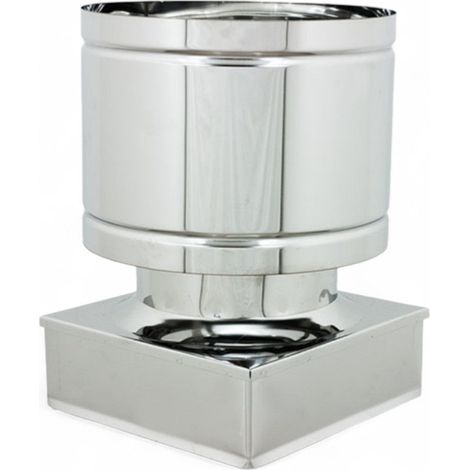 Fumaiolo in acciaio inox quadro antivento - 25x25 cm