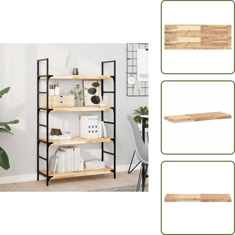 The Living Store Schweberegal 100x30x4 cm Massivholz Akazie Unbehandelt - Wandregal - Holzkasten - Dekorationselement - Regal DIY - Regal Design (1/5)