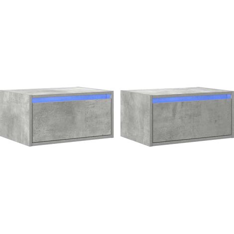 Maison Exclusive - Mesitas de noche de pared con luces LED 2 uds (1/5)