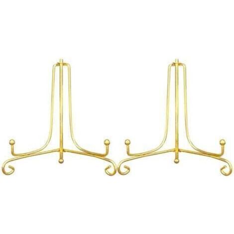 Chevalet décoratif en métal doré, 2 pièces, présentoir de 15 cm de haut, adapté aux photos, recettes, assiettes décoratives, travaux manuels (1/5)
