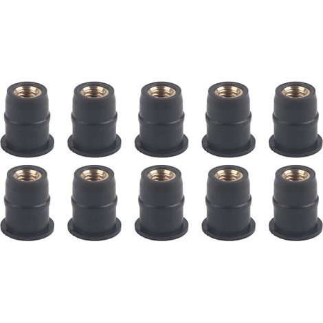 Jeffergarden Lot de 10 écrous de puits en caoutchouc M5 5 mm/0,2 pouces métriques boulons de pare-brise de moto-DOU