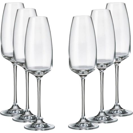 Fade Anser set 6 calici flûte cristallo Crystalite Bohemia 29 cl