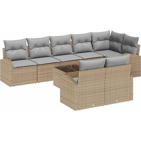 Maison Exclusive - Gartensofa-set Beige und Grau 55 x 55 x 37 cm