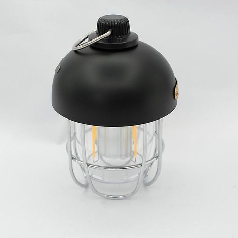 Lampe de camping rechargeable, suspension d'extérieur, lampe de tente pour jardin, cour, terrasse, porche (1 pièce, noir) (1/4)