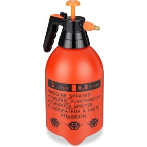 Arrosoir universel 3 L, buse réglable, pour arrosage et désherbage, pulvérisateur de jardin, orange et noir (1/5)