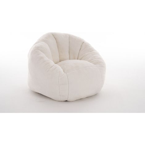 Pouf enfant en peluche douce beige, 75 x 70 x 52 cm (1/5)