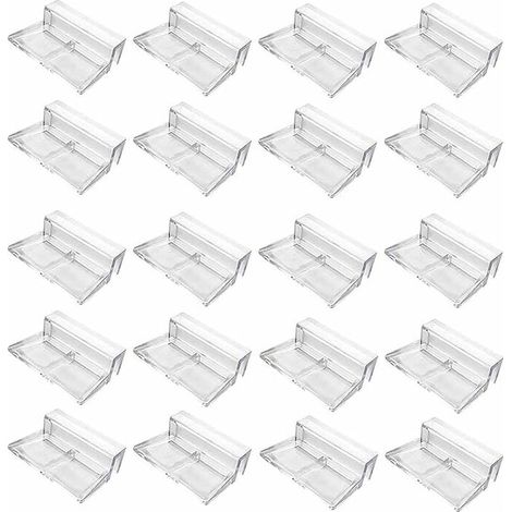 20 Pièces Clips de Couverture en Verre de Réservoir de Poissons,Support de Acrylique de Réservoir de Poissons,Clips de Couvercle Universels Multifonctionnels,Convient pour Verre 5-6mm,Clair. (1/5)