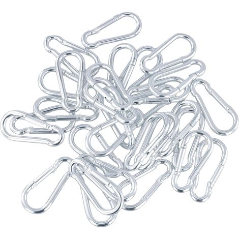 Lot de 60 Mousquetons 6 X 60 mm en Acier Galvanisé, Charge 100 kg (1/5)