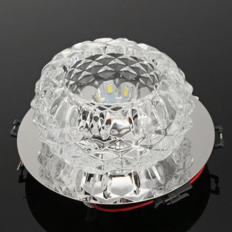 Plafonnier LED moderne en cristal 5W, idéal pour hall d'entrée, couloir ou salon. (1/5)