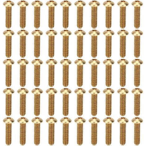 50 vis à six pans creux à tête demi-ronde en cuivre pur, accessoires de quincaillerie, fixations M4 x 16 mm (1/4)