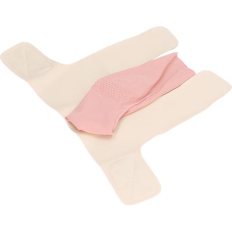 Attelle de cheville respirante et compressive, manchon élastique rose pour entorse et récupération sportive, taille L (1/5)