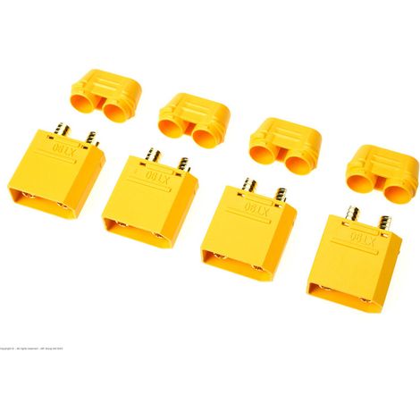 Revtec - Connector - XT-90H - w/ Cap - Gold Plated - Female - 4 pcs