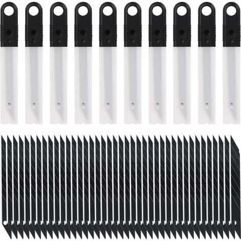100PCS 8mm Black Replacement Blades for Universal 8mm Art Knife for Wallpaper, Paper, Eyebrow Pencil, Crafts (1/4)