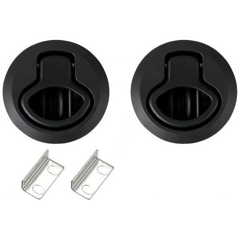 Pieces Hatch Trap Lock for Boat Flush Pull Latch Black Flush Pull Hatch Slam Latch Deck Hatch Latch Lock Stainless Steel Flat Door Closure Pull Lock for Vessels (1/5)