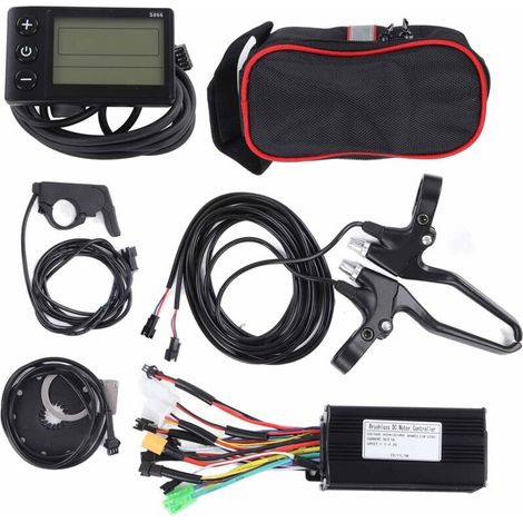 Kit de Conversion Vélo Électrique 26A, Contrôleur 3 Modes S866 avec Poignée d'Accélérateur et Frein pour Moteur 500W-750W