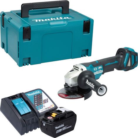 Meuleuse d'angle sans fil Makita DGA 517 Z 18 V 125 mm sans balais + 1 batterie 9,0 Ah + chargeur + Makpac (1/5)