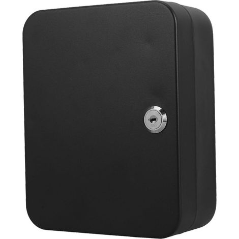 Caja De Llaves - Cerradura De Cilindro - Para Pared O Armario - 20 Ganchos - Acero - Negro (1/5)