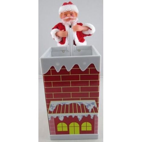 Automa musicale – Babbo Natale – Babbo Natale che si arrampica – Rosso – Per uso interno – Batterie AA incluse