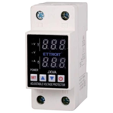 Relè automatico di protezione sovratensione 230VAC 63A 2 Moduli Din Ettroit JXVA (1/5)