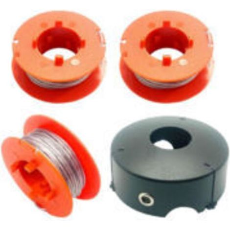 F016800175 Bobine de Fil pour Bosch Art 23 26 30 Easytrim et Combitrim,Pro-Tap Automatique Bobine Cordon Souple,8M x 1,6mm avec Couvercle F016L71088(3 Bobine + 1 Couvercle) (1/5)