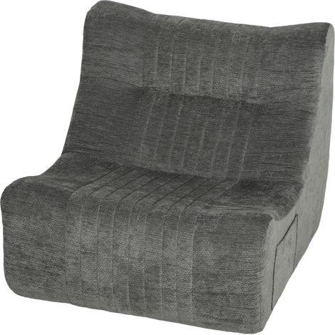 Canapé Paresseux Chaise de Sol à Silhouette Papillon avec Poches Latérales, sans Assemblage, 80x90x76cm, Gris Châtaigne (1/5)